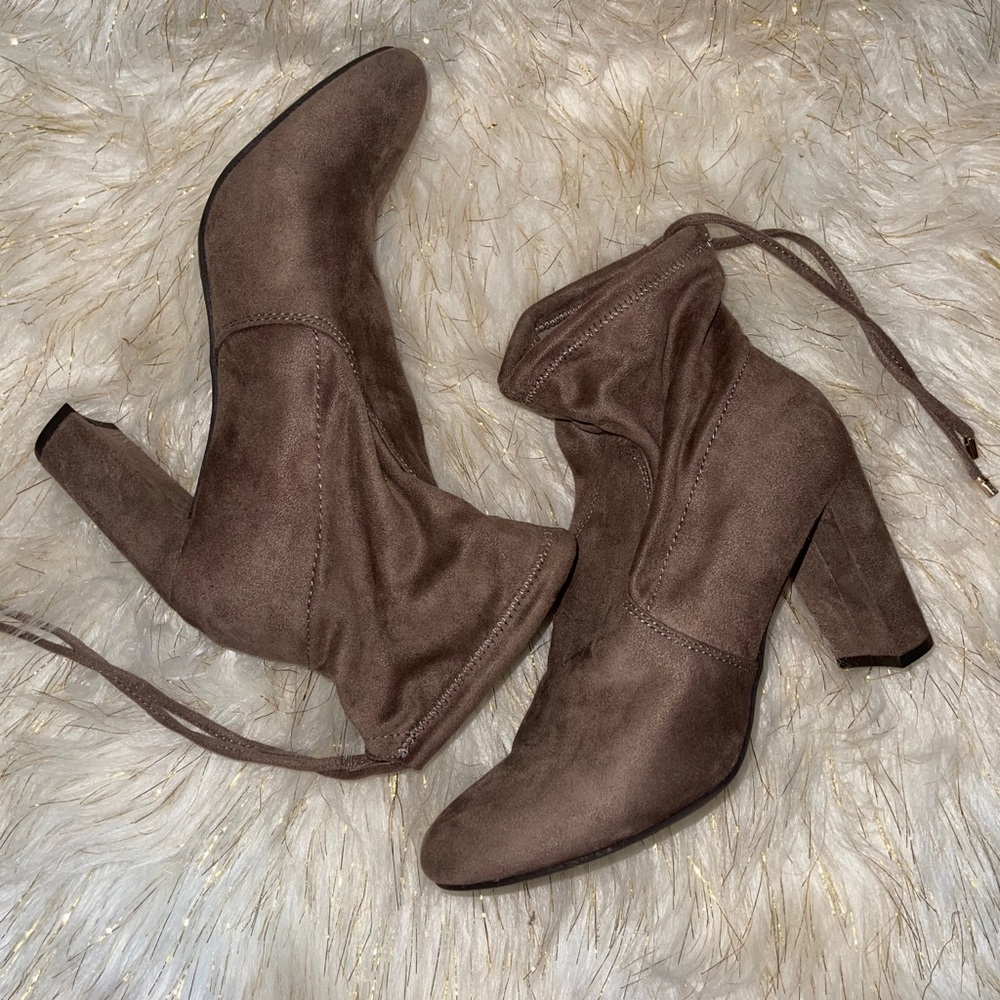 Suede ankle booties